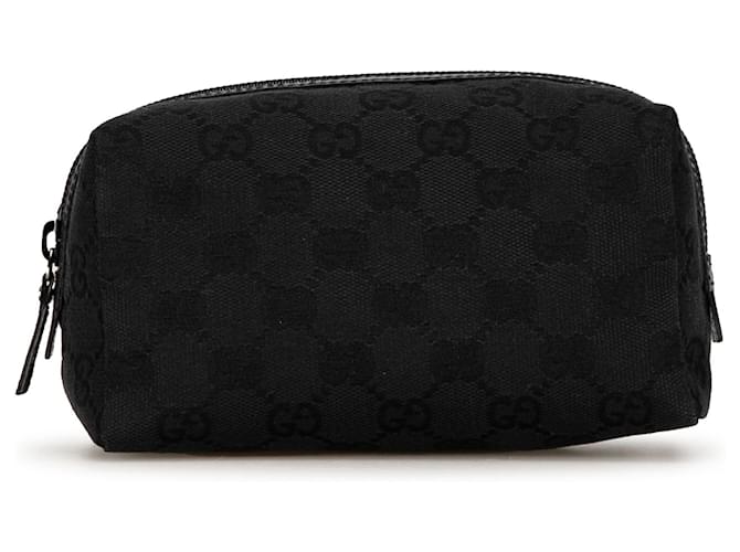 Pochette en toile noire Gucci GG Cuir  ref.1388940