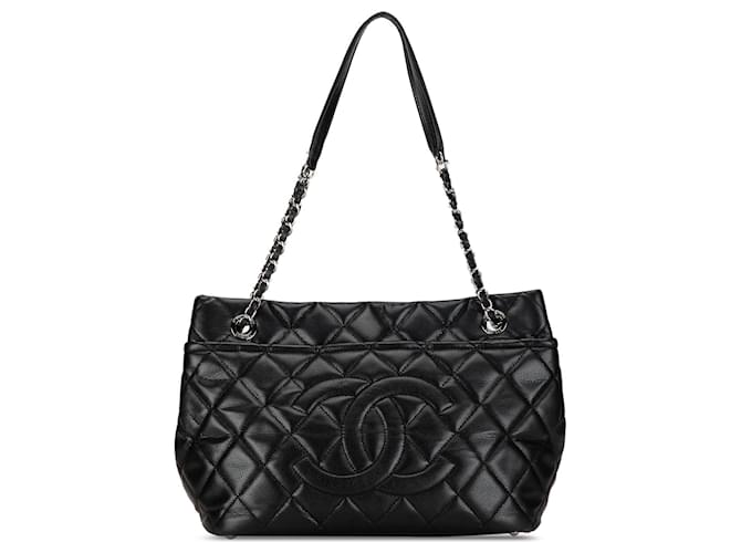 Black Chanel CC Caviar Timeless Soft Tote Leather  ref.1388941