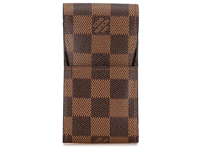 Étui à cigarettes marron Louis Vuitton Damier Ebene Toile  ref.1388954