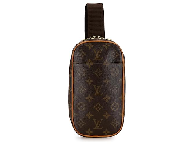 Brown Louis Vuitton Monogram Pochette Gange Crossbody Bag Leather  ref.1388957
