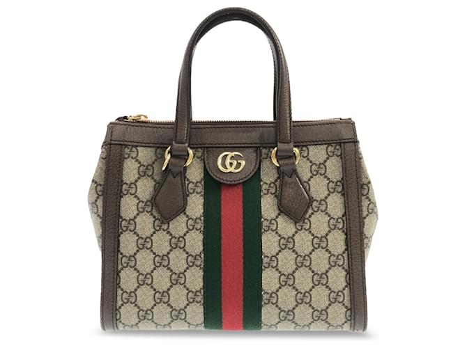 Beige Gucci Small GG Supreme Ophidia Satchel Leather  ref.1388964
