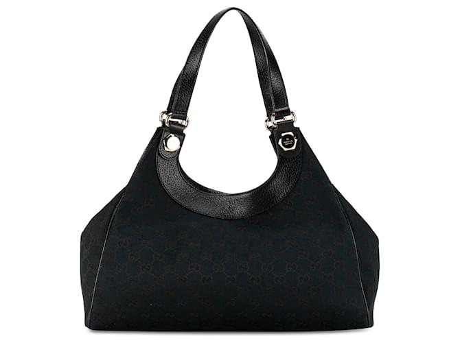 Black Gucci GG Canvas Charmy Shoulder Bag Leather  ref.1388968