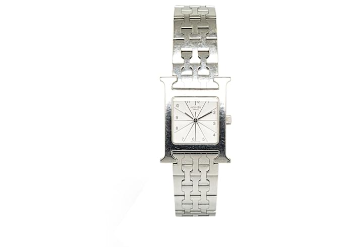 Silberne Hermès-Quarzuhr Heure H aus Edelstahl  ref.1388976