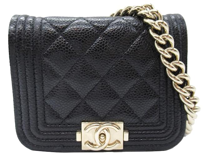 Sac ceinture Chanel Caviar Boy noir Cuir  ref.1388988