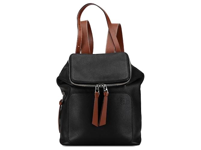Black LOEWE Leather Goya Backpack  ref.1389015