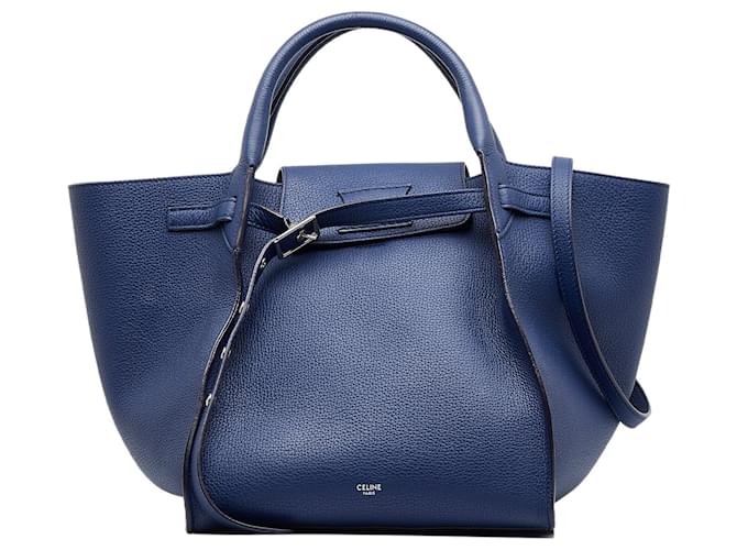 Big Bag Céline Blue Celine Small Big Satchel Leather  ref.1389055