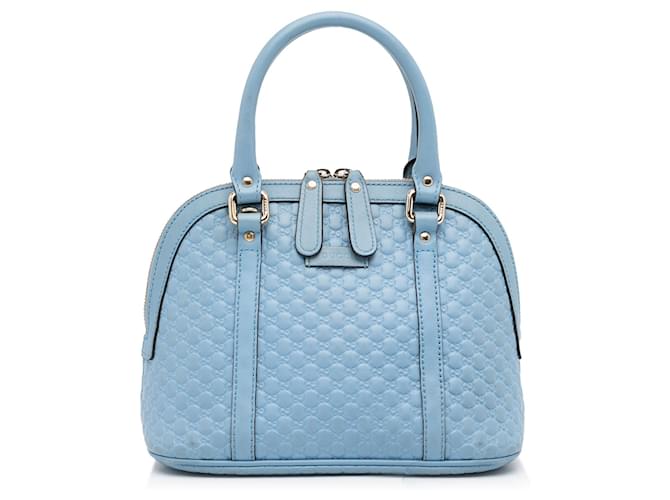 Bolso satchel Gucci Mini Microguccissima Dome azul Cuero  ref.1389056