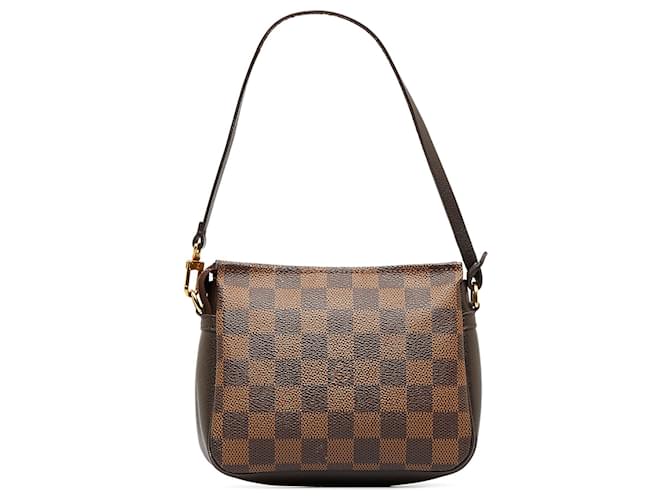 Brown Louis Vuitton Damier Ebene Trousse Pochette Handbag Leather  ref.1389061