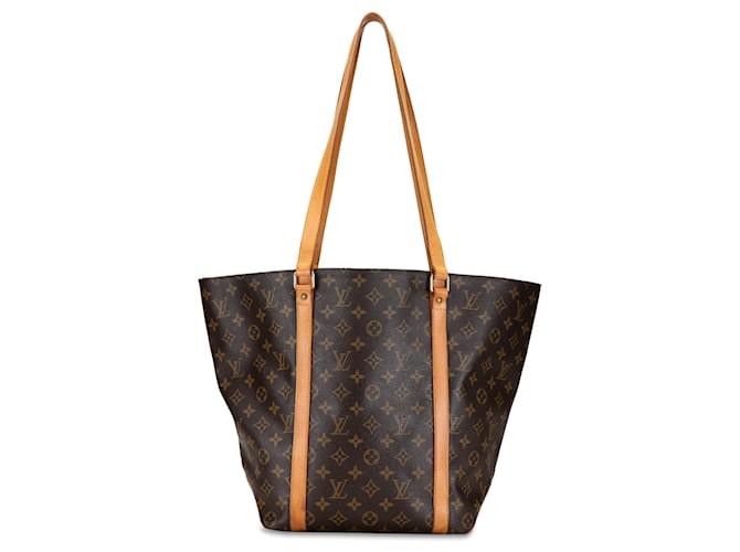 Brown Louis Vuitton Monogram Sac Shopping Tote Bag Leather  ref.1389064