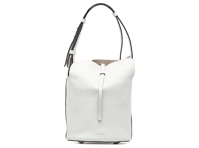 Bolso bombonera de cuero blanco de Burberry  ref.1389080