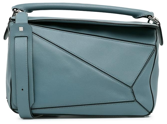 Bolso satchel mediano LOEWE Puzzle Bag azul Cuero  ref.1389095