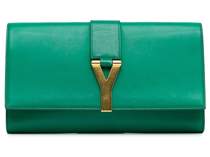 Pochette Verte Saint Laurent Chyc Ligne Cuir  ref.1389113