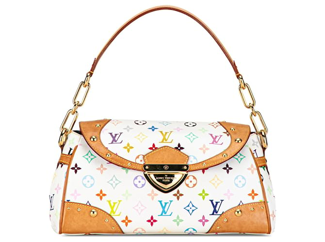 White Louis Vuitton Monogram Multicolore Beverly MM Shoulder Bag Leather  ref.1389115
