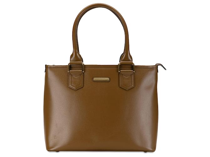 Tote de cuero marrón de Burberry Castaño  ref.1389123