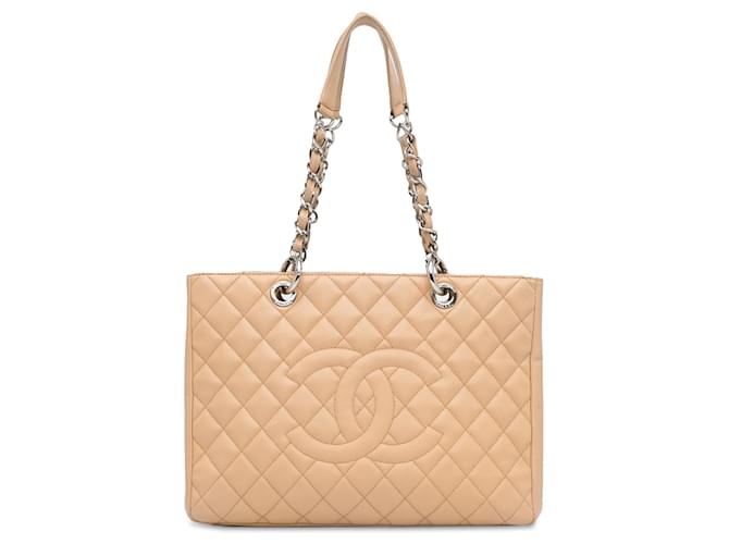 Tan Chanel Caviar Grand Shopping Tote Camel Leather  ref.1389141