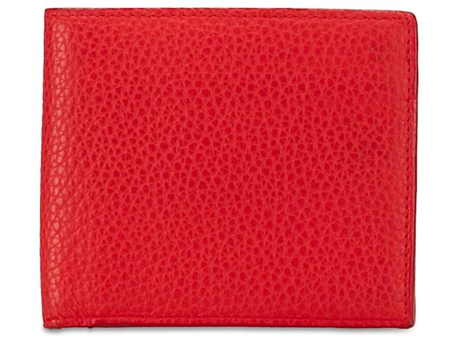 Cartera plegable de cuero roja de Bottega Veneta  ref.1389167