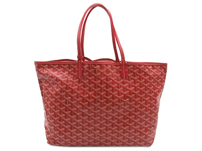 Red Goyard Goyardine Saint Louis PM Tote Bag Leather  ref.1389190