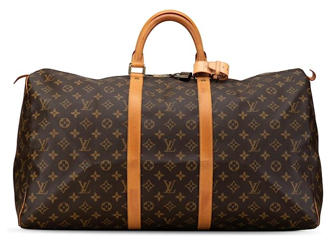 Brown Louis Vuitton Monogram Keepall 45 Travel Bag Leather  ref.1389208