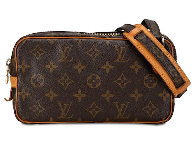 Brown Louis Vuitton Monogram Pochette Marly Bandouliere Crossbody Bag Leather  ref.1389210
