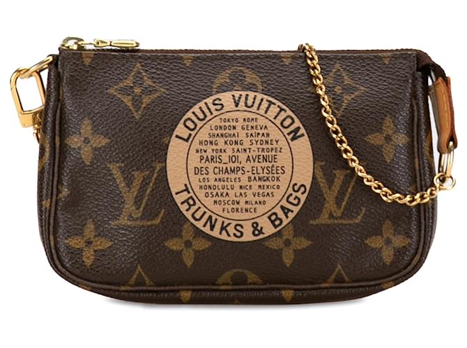 Braune Louis Vuitton Monogram Koffer und Taschen Mini Pochette Accessoires Leinwand  ref.1389212