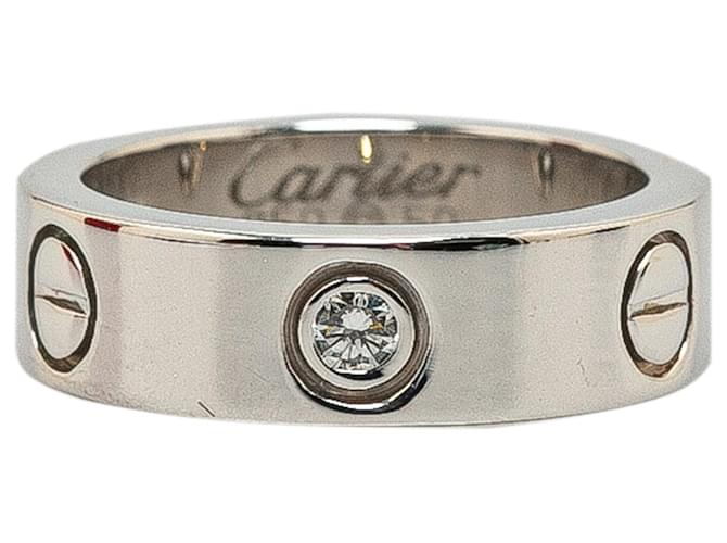 Silver Cartier 18K White Gold Diamond Love Ring Silvery  ref.1389234