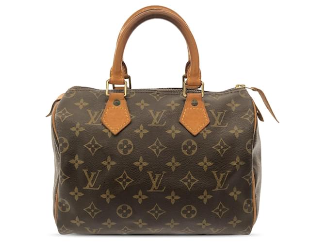 Brown Louis Vuitton Monogram Speedy 25 Boston Bag Leather  ref.1389236