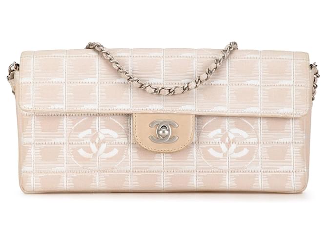 Pink Chanel New Travel Line East West Flap Shoulder Bag Cloth  ref.1389237