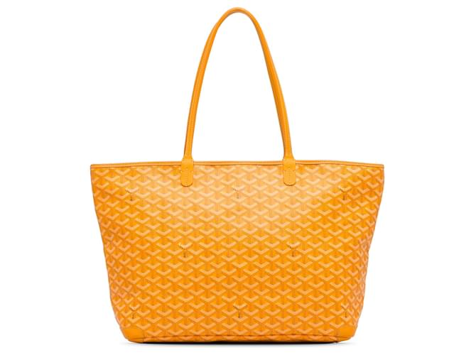 Sac cabas jaune Goyard Goyardine Artois MM Cuir  ref.1389254