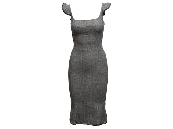Grey D&G Virgin Wool Midi Dress Size IT 38  ref.1389262