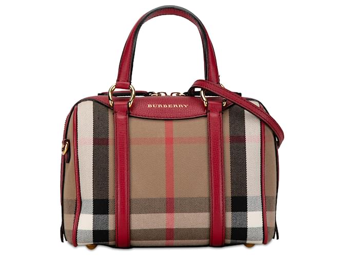 Bolso satchel Alchester marrón con cuadros House de Burberry Castaño Cuero  ref.1389310