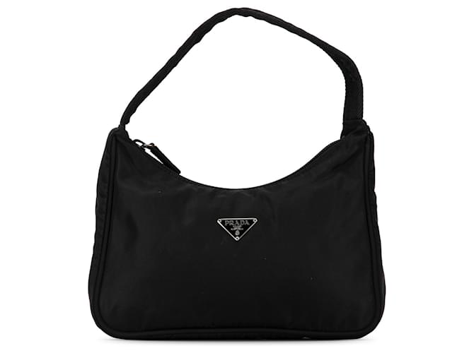 Borsa a tracolla nera Prada Tessuto Riedizione 2000 Nero Tela  ref.1389343