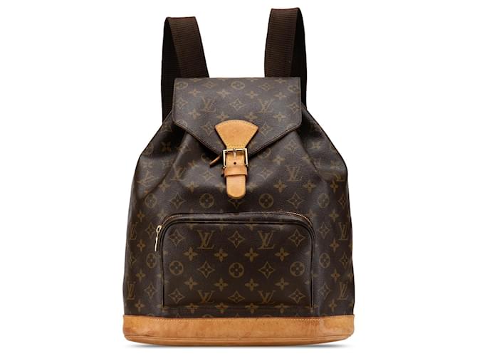 Brown Louis Vuitton Monogram Montsouris GM Backpack Leather  ref.1389351