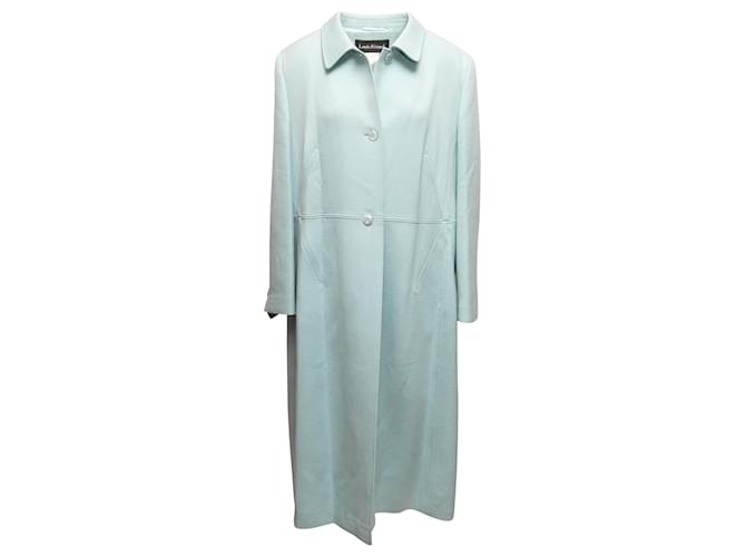 Louis Féraud Cappotto lungo in lana vergine azzurro Louis Feraud taglia US L Blu  ref.1389369