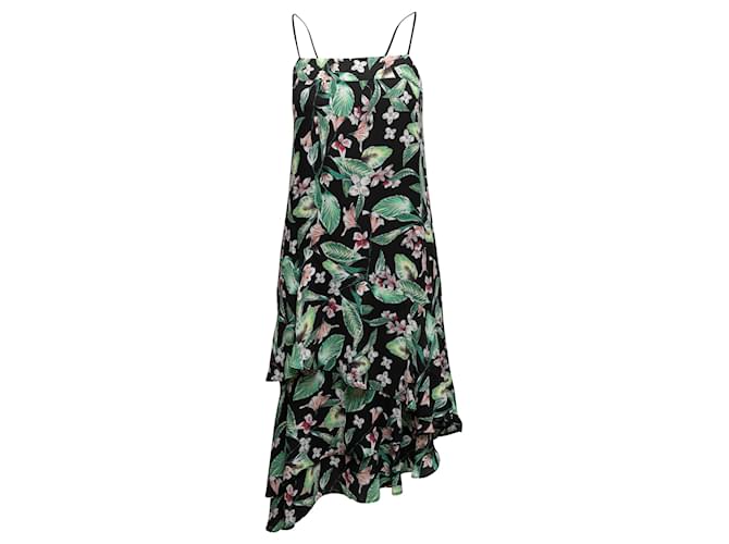 Schwarzes und mehrfarbiges ärmelloses Kleid mit Blumendruck von Dolce & Gabbana, Größe US S/M Synthetisch  ref.1389373