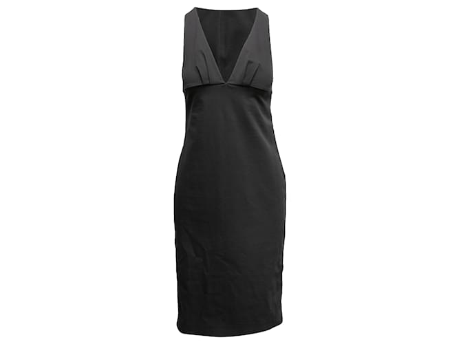 Schwarzes ärmelloses Gucci-Kleid mit V-Ausschnitt, Größe IT 40 Synthetisch  ref.1389375