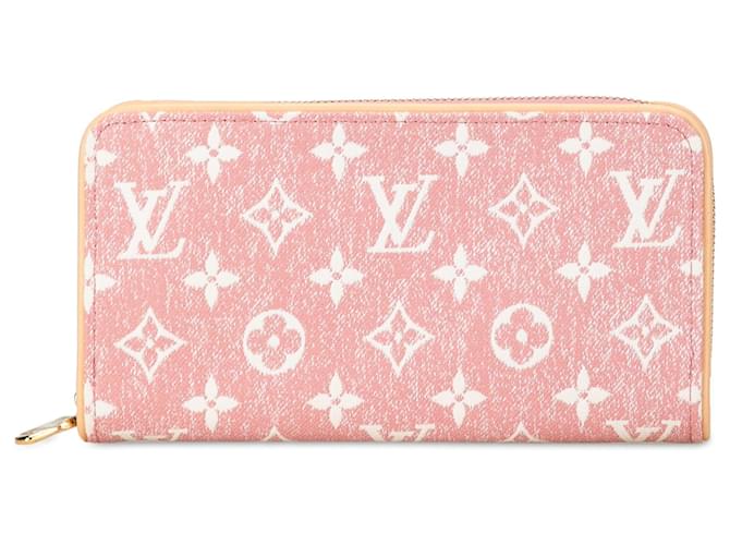 Pink Louis Vuitton Monogram Denim Jacquard Zippy Wallet Cloth  ref.1389385
