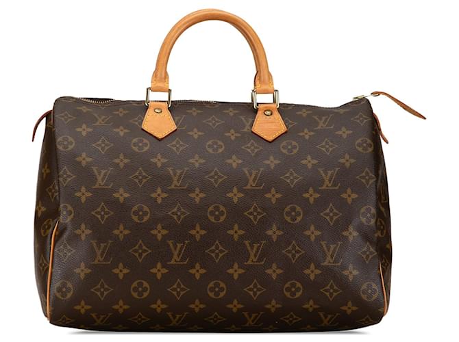Brown Louis Vuitton Monogram Speedy 35 Boston Bag Leather  ref.1389406