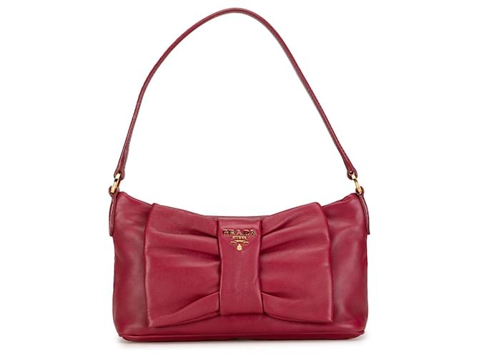 Pink Prada Fiocco Bow Shoulder Bag Leather  ref.1389408