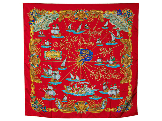 Lenços de seda vermelhos Hermès Voiles De Lumiere  ref.1389412