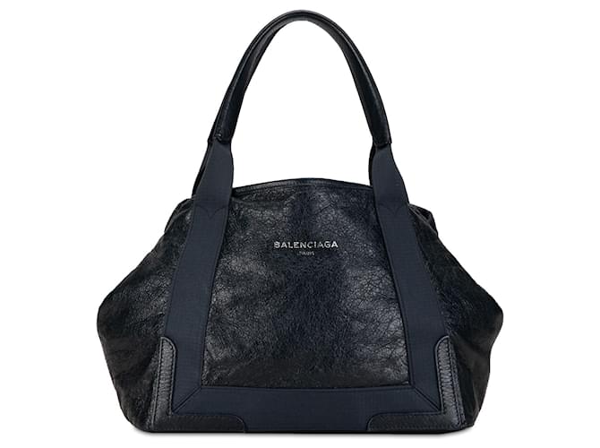 Schwarze Cabas S-Einkaufstasche aus schwarzem Balenciaga-Leder in Marineblau  ref.1389420