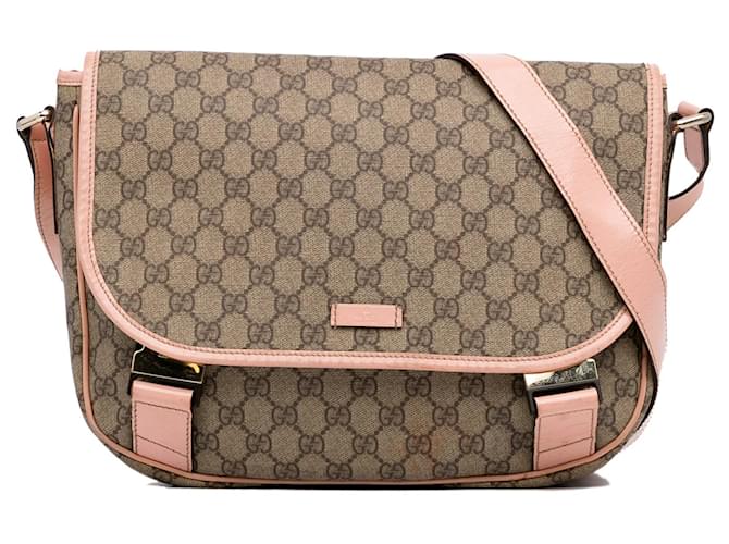 Brown Gucci GG Supreme Crossbody Bag Leather  ref.1389432