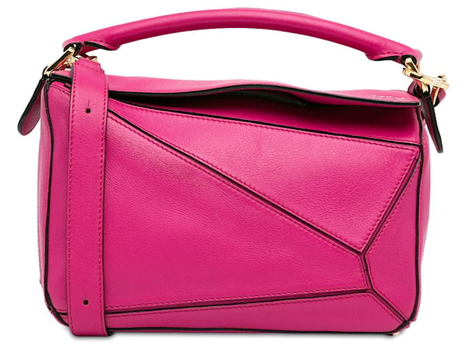 Rosafarbene, mittelgroße Umhängetasche „Puzzle Bag“ von LOEWE Pink Leder  ref.1389453