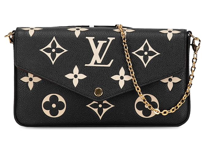 Black Louis Vuitton Monogram Empriente Bicolor Pochette Felicie Crossbody Bag Cloth  ref.1389463