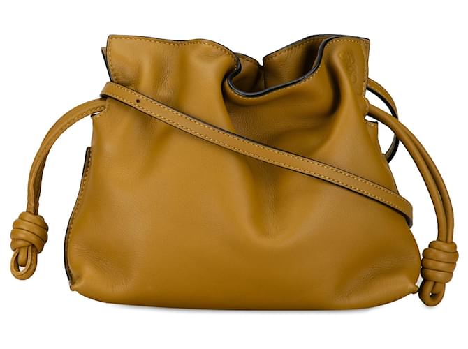 Yellow LOEWE Mini Flamenco Knot Crossbody Bag Leather  ref.1389501