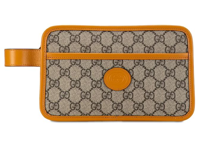 Bolso de mano Gucci GG Supreme con G entrelazadas en beige Cuero  ref.1389516