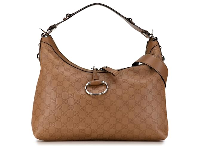 Bolsa Gucci Guccissima Icon Bit Marrom Couro  ref.1389517