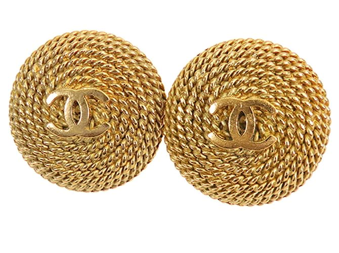 Goldene Chanel CC-Ohrclips Vergoldet  ref.1389525