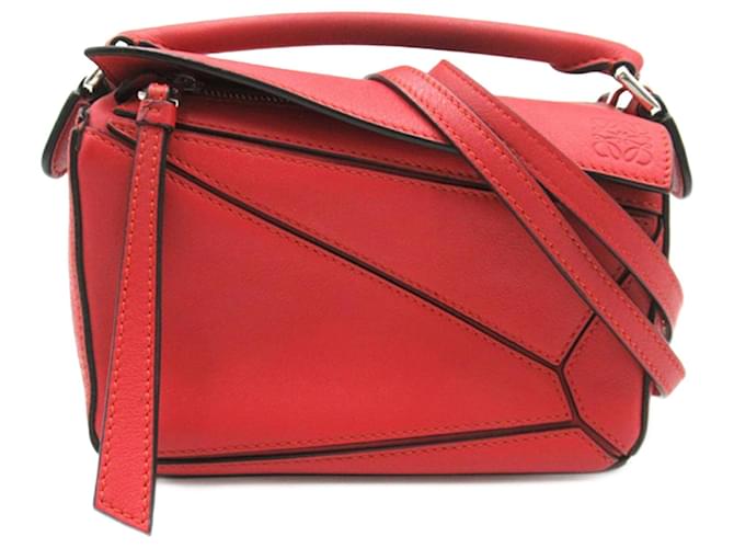 Bolsa Mini Puzzle Vermelha Loewe Vermelho Couro  ref.1389532