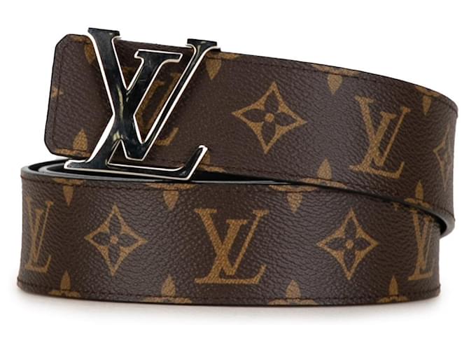 Brown Louis Vuitton Monogram Initiales Reversible Belt Cloth  ref.1389547