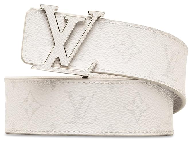 Cinto reversível com iniciais do monograma Louis Vuitton branco Lona  ref.1389579